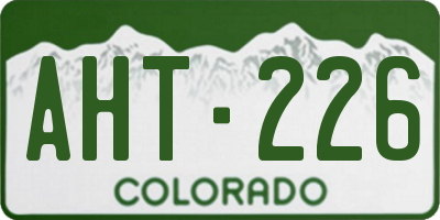 CO license plate AHT226
