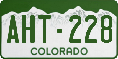 CO license plate AHT228