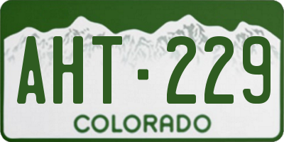 CO license plate AHT229