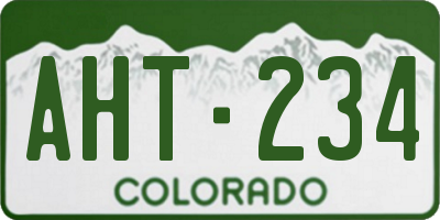 CO license plate AHT234
