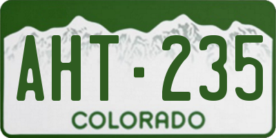 CO license plate AHT235