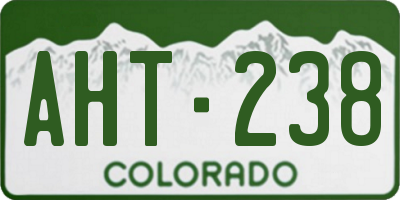 CO license plate AHT238