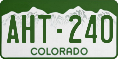 CO license plate AHT240