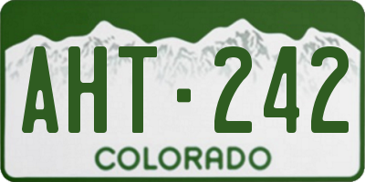 CO license plate AHT242