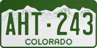 CO license plate AHT243