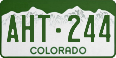 CO license plate AHT244