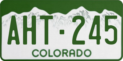 CO license plate AHT245