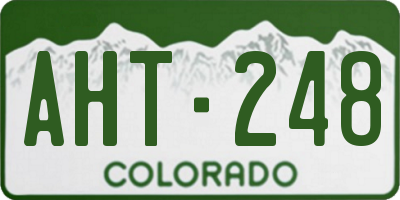 CO license plate AHT248