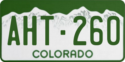 CO license plate AHT260