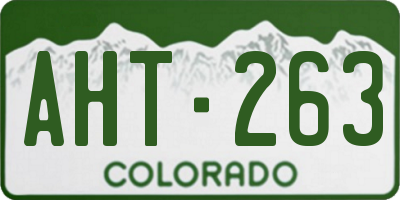 CO license plate AHT263