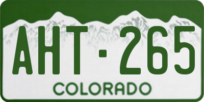 CO license plate AHT265