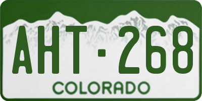 CO license plate AHT268