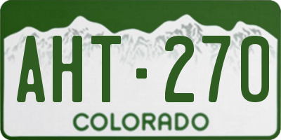 CO license plate AHT270