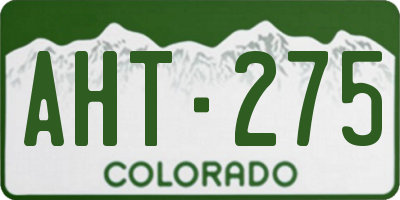 CO license plate AHT275