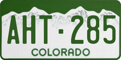 CO license plate AHT285