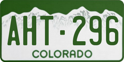 CO license plate AHT296