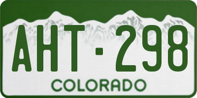 CO license plate AHT298