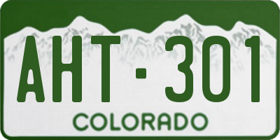 CO license plate AHT301