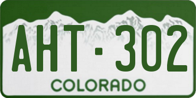 CO license plate AHT302
