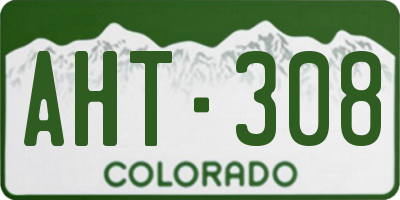 CO license plate AHT308
