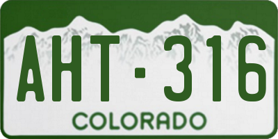 CO license plate AHT316