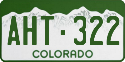 CO license plate AHT322