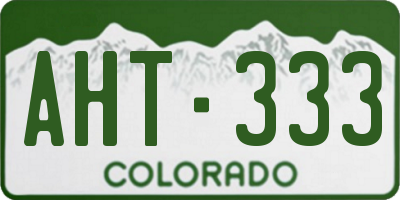 CO license plate AHT333