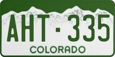 CO license plate AHT335