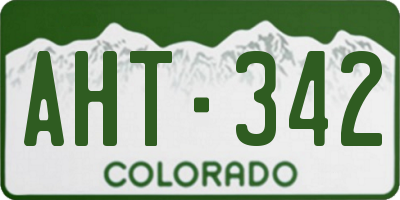 CO license plate AHT342