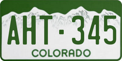 CO license plate AHT345