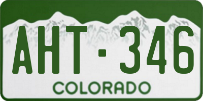 CO license plate AHT346