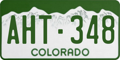 CO license plate AHT348