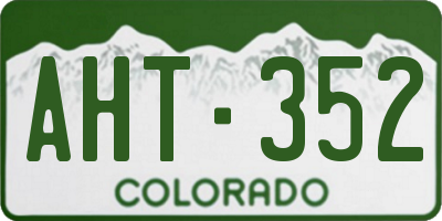 CO license plate AHT352