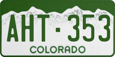 CO license plate AHT353