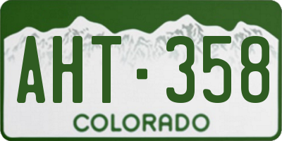 CO license plate AHT358