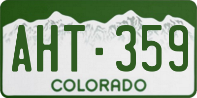 CO license plate AHT359