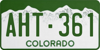 CO license plate AHT361