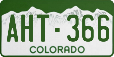 CO license plate AHT366