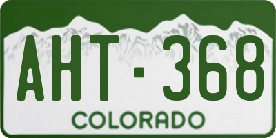 CO license plate AHT368