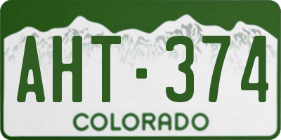 CO license plate AHT374