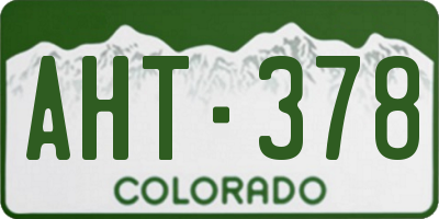 CO license plate AHT378