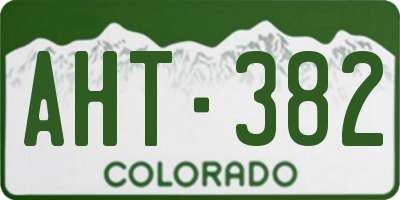 CO license plate AHT382