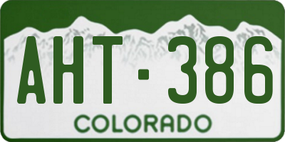 CO license plate AHT386