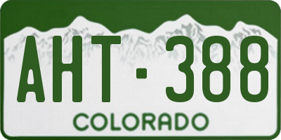 CO license plate AHT388