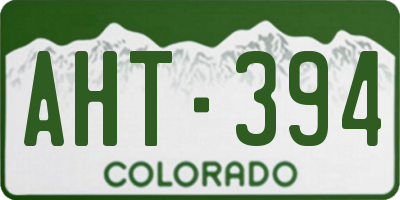 CO license plate AHT394