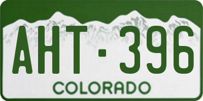 CO license plate AHT396