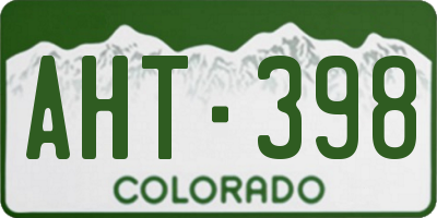 CO license plate AHT398