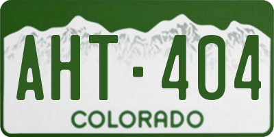 CO license plate AHT404