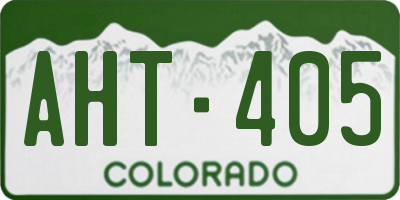 CO license plate AHT405