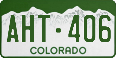 CO license plate AHT406